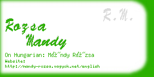 rozsa mandy business card